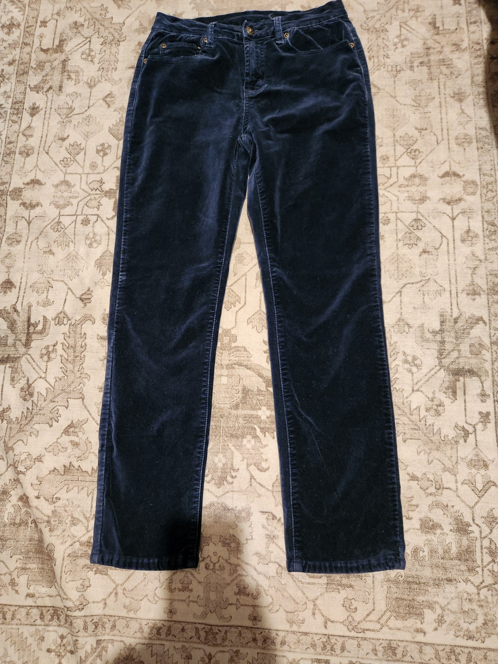 Diane Gilman Dark Navy Straight Leg Corduroy Pants